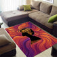 Léopold Sédar Senghor Area Rug Femme Noire Silhouette with Africa Map Pattern Vibrant Swirl Background - African Pride