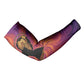 Léopold Sédar Senghor Arm Sleeves Femme Noire Silhouette with Africa Map Pattern Vibrant Swirl Background - African Pride