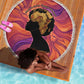 Léopold Sédar Senghor Beach Blanket Femme Noire Silhouette with Africa Map Pattern Vibrant Swirl Background - African Pride
