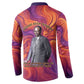 Léopold Sédar Senghor Button Sweatshirt Femme Noire Silhouette with Africa Map Pattern Vibrant Swirl Background