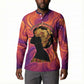 Léopold Sédar Senghor Button Sweatshirt Femme Noire Silhouette with Africa Map Pattern Vibrant Swirl Background