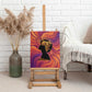 Léopold Sédar Senghor Canvas Wall Art Femme Noire Silhouette with Africa Map Pattern Vibrant Swirl Background - African Pride
