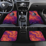 Léopold Sédar Senghor Car Mats Femme Noire Silhouette with Africa Map Pattern Vibrant Swirl Background - African Pride