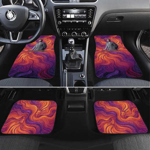 Léopold Sédar Senghor Car Mats Femme Noire Silhouette with Africa Map Pattern Vibrant Swirl Background - African Pride