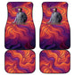 Léopold Sédar Senghor Car Mats Femme Noire Silhouette with Africa Map Pattern Vibrant Swirl Background - African Pride