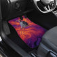 Léopold Sédar Senghor Car Mats Femme Noire Silhouette with Africa Map Pattern Vibrant Swirl Background - African Pride