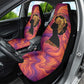Léopold Sédar Senghor Car Seat Cover Femme Noire Silhouette with Africa Map Pattern Vibrant Swirl Background - African Pride