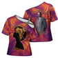 Léopold Sédar Senghor Cross Shoulder Shirt Femme Noire Silhouette with Africa Map Pattern Vibrant Swirl Background - African Pride