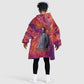 Léopold Sédar Senghor Kid Wearable Blanket Hoodie Femme Noire Silhouette with Africa Map Pattern Vibrant Swirl Background - African Pride