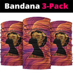 Léopold Sédar Senghor Neck Gaiter Femme Noire Silhouette with Africa Map Pattern Vibrant Swirl Background - African Pride
