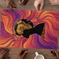 Léopold Sédar Senghor Puzzle Femme Noire Silhouette with Africa Map Pattern Vibrant Swirl Background - African Pride