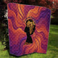 Léopold Sédar Senghor Quilt Femme Noire Silhouette with Africa Map Pattern Vibrant Swirl Background - African Pride