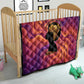 Léopold Sédar Senghor Quilt Femme Noire Silhouette with Africa Map Pattern Vibrant Swirl Background - African Pride