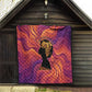 Léopold Sédar Senghor Quilt Femme Noire Silhouette with Africa Map Pattern Vibrant Swirl Background - African Pride