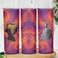 Léopold Sédar Senghor Skinny Tumbler Femme Noire Silhouette with Africa Map Pattern Vibrant Swirl Background - African Pride