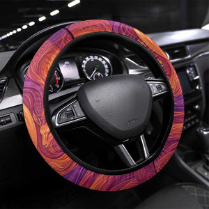 Léopold Sédar Senghor Steering Wheel Cover Femme Noire Silhouette with Africa Map Pattern Vibrant Swirl Background - African Pride