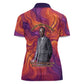 Léopold Sédar Senghor Women Polo Shirt Femme Noire Silhouette with Africa Map Pattern Vibrant Swirl Background - African Pride