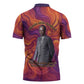 Léopold Sédar Senghor Zipper Polo Shirt Femme Noire Silhouette with Africa Map Pattern Vibrant Swirl Background - African Pride