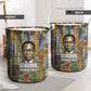 Léopold Sédar Senghor Laundry Basket President Poete Portrait Futuristic African Robotic Handshake Earth and Flowers Unity - African Pride
