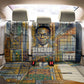 Léopold Sédar Senghor Back Car Seat Cover President Poete Portrait Futuristic African Robotic Handshake Earth and Flowers Unity - African Pride