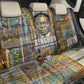 Léopold Sédar Senghor Back Car Seat Cover President Poete Portrait Futuristic African Robotic Handshake Earth and Flowers Unity - African Pride