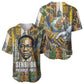 Léopold Sédar Senghor Baseball Jersey President Poete Portrait Futuristic African Robotic Handshake Earth and Flowers Unity - African Pride