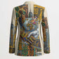 Léopold Sédar Senghor Blazer President Poete Portrait Futuristic African Robotic Handshake Earth and Flowers Unity - African Pride