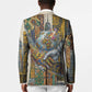 Léopold Sédar Senghor Blazer President Poete Portrait Futuristic African Robotic Handshake Earth and Flowers Unity - African Pride