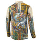 Léopold Sédar Senghor Button Sweatshirt President Poete Portrait Futuristic African Robotic Handshake Earth and Flowers Unity