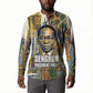 Léopold Sédar Senghor Button Sweatshirt President Poete Portrait Futuristic African Robotic Handshake Earth and Flowers Unity