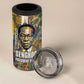 Léopold Sédar Senghor 4 in 1 Can Cooler Tumbler President Poete Portrait Futuristic African Robotic Handshake Earth and Flowers Unity - African Pride