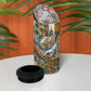 Léopold Sédar Senghor 4 in 1 Can Cooler Tumbler President Poete Portrait Futuristic African Robotic Handshake Earth and Flowers Unity - African Pride