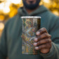 Léopold Sédar Senghor 4 in 1 Can Cooler Tumbler President Poete Portrait Futuristic African Robotic Handshake Earth and Flowers Unity - African Pride