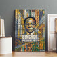 Léopold Sédar Senghor Canvas Wall Art President Poete Portrait Futuristic African Robotic Handshake Earth and Flowers Unity - African Pride