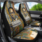 Léopold Sédar Senghor Car Seat Cover President Poete Portrait Futuristic African Robotic Handshake Earth and Flowers Unity - African Pride