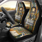 Léopold Sédar Senghor Car Seat Cover President Poete Portrait Futuristic African Robotic Handshake Earth and Flowers Unity - African Pride