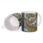 Léopold Sédar Senghor Ceramic Mug President Poete Portrait Futuristic African Robotic Handshake Earth and Flowers Unity - African Pride
