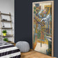 Léopold Sédar Senghor Door Cover President Poete Portrait Futuristic African Robotic Handshake Earth and Flowers Unity - African Pride