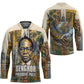 Léopold Sédar Senghor Hockey Jersey President Poete Portrait Futuristic African Robotic Handshake Earth and Flowers Unity - African Pride