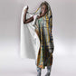 Léopold Sédar Senghor Hooded Blanket President Poete Portrait Futuristic African Robotic Handshake Earth and Flowers Unity - African Pride