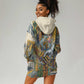 Léopold Sédar Senghor Hoodie Dress President Poete Portrait Futuristic African Robotic Handshake Earth and Flowers Unity - African Pride