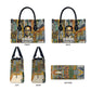 Léopold Sédar Senghor Leather Bag President Poete Portrait Futuristic African Robotic Handshake Earth and Flowers Unity - African Pride