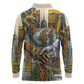Léopold Sédar Senghor Long Sleeve Polo Shirt President Poete Portrait Futuristic African Robotic Handshake Earth and Flowers Unity - African Pride