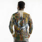 Léopold Sédar Senghor Long Sleeve Polo Shirt President Poete Portrait Futuristic African Robotic Handshake Earth and Flowers Unity - African Pride