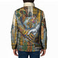 Léopold Sédar Senghor Padded Jacket President Poete Portrait Futuristic African Robotic Handshake Earth and Flowers Unity - African Pride