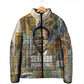 Léopold Sédar Senghor Padded Jacket President Poete Portrait Futuristic African Robotic Handshake Earth and Flowers Unity - African Pride