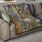 Léopold Sédar Senghor Quilt President Poete Portrait Futuristic African Robotic Handshake Earth and Flowers Unity - African Pride