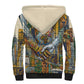 Léopold Sédar Senghor Sherpa Hoodie President Poete Portrait Futuristic African Robotic Handshake Earth and Flowers Unity - African Pride