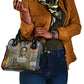 Léopold Sédar Senghor Shoulder Handbag President Poete Portrait Futuristic African Robotic Handshake Earth and Flowers Unity - African Pride