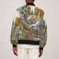 Léopold Sédar Senghor Sleeve Zip Bomber Jacket President Poete Portrait Futuristic African Robotic Handshake Earth and Flowers Unity - African Pride